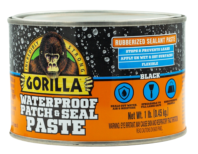 Gorilla 109404 Rubberized Patch, Paste, Black, 1 lb