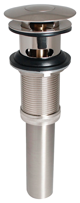 Stylewise K820-75BN Push Button Sink Drain, 1-1/4 in Connection, Brass, Brushed Nickel
