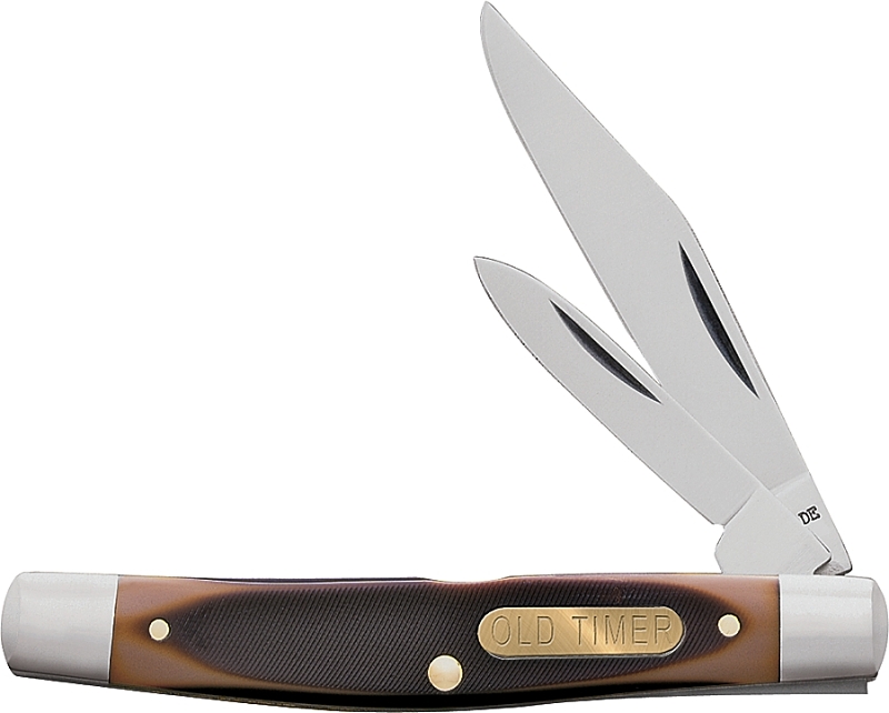 Old Timer 33OT Folding Pocket Knife, 2.4 in L Blade, Stainless Steel Blade, 2-Blade, Foldable Handle, Brown Handle