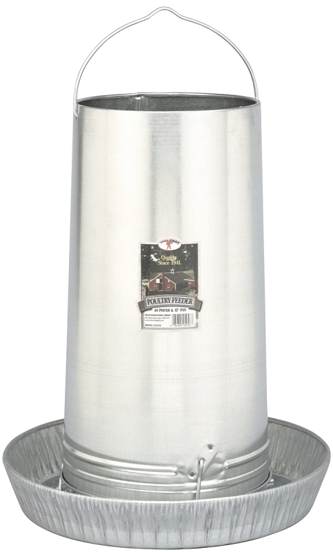 Little Giant 914273 Poultry Feeder, 40 lb Capacity, Rolled Edge, Steel, Galvanized, Hanging Mounting, Pack of 6