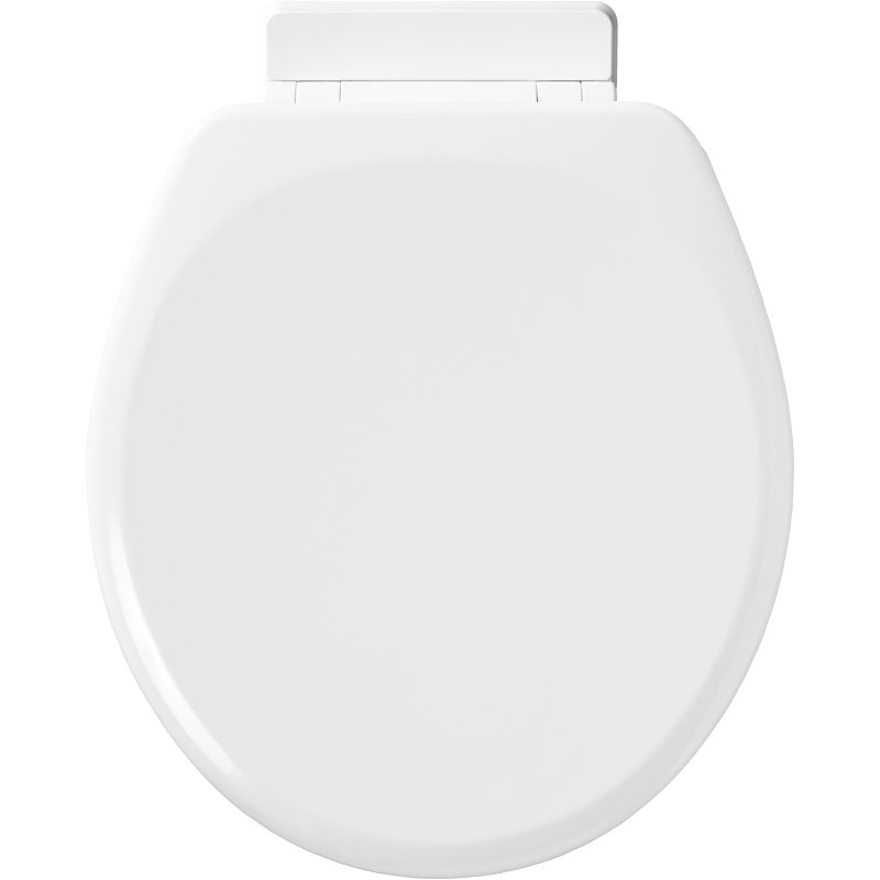 Mayfair 878SLW000 Toilet Seat, Round, Wood, White, Single Hinge