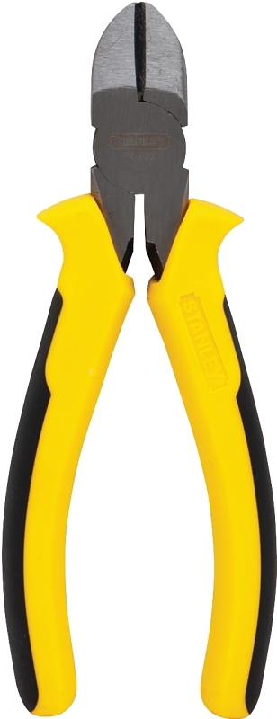 STANLEY 84-027 Diagonal Cutting Plier, 6 in OAL, 21 mm Jaw Opening, Black/Yellow Handle, Ergonomic Handle