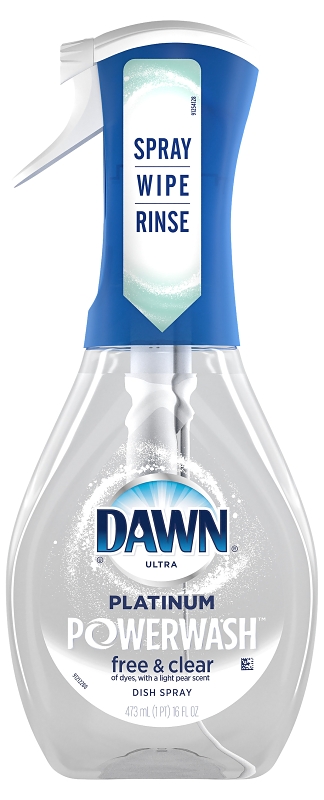 Dawn Platinum Plus Powerwash 65732 Dish Soap Spray, 16 oz, Liquid, Free and Clear, Clear