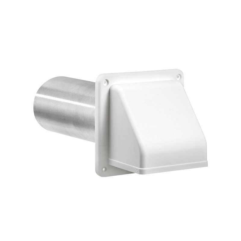 Lambro 222WS Exhaust Wall Hood Vent, 5-1/2 in W Hood, 5.69 in H Hood, 13 sq-in Net Free Ventilating Area, 3 in Duct