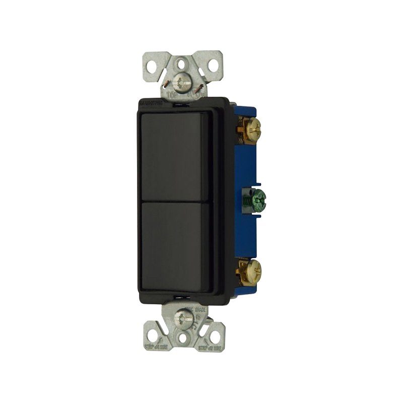 Eaton 7728BK-BOX Combination Switch, 15 A, 120/277 V, Screw, Back/Side Wire Terminal, Thermoplastic Housing Material, Pack of 10