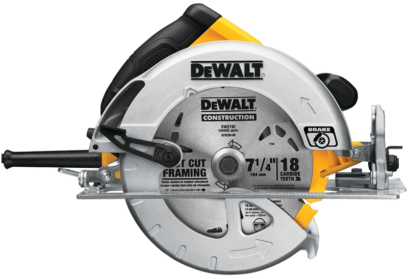 DEWALT DWE575SB Lightweight Circular Saw with Contractor Bag, 15 A, 7-1/4 in Dia Blade, 5/8 in Arbor, 57 deg Bevel