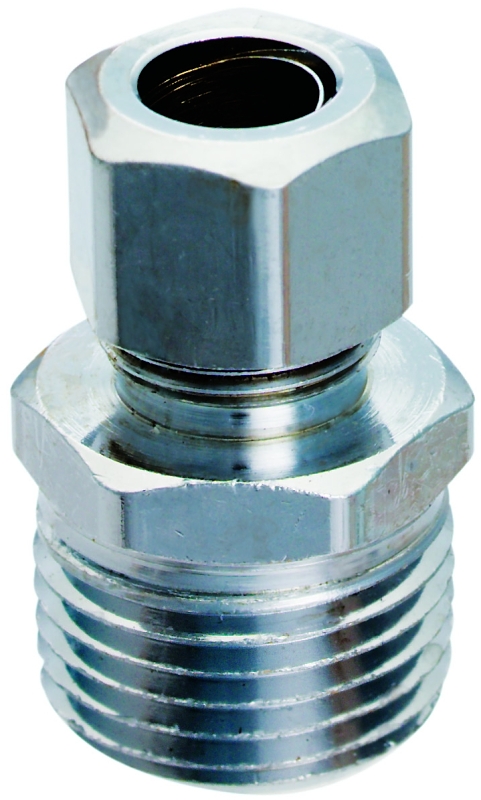 Plumb Pak PP20074LF Straight Adapter, 1/2 x 3/8 in, MIP x Compression, Brass, Chrome-Plated