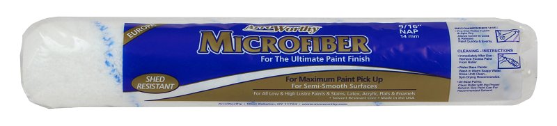 Arroworthy 14MFR4 Roller Cover, 9/16 in Thick Nap, 14 in L, Microfiber Cover, White