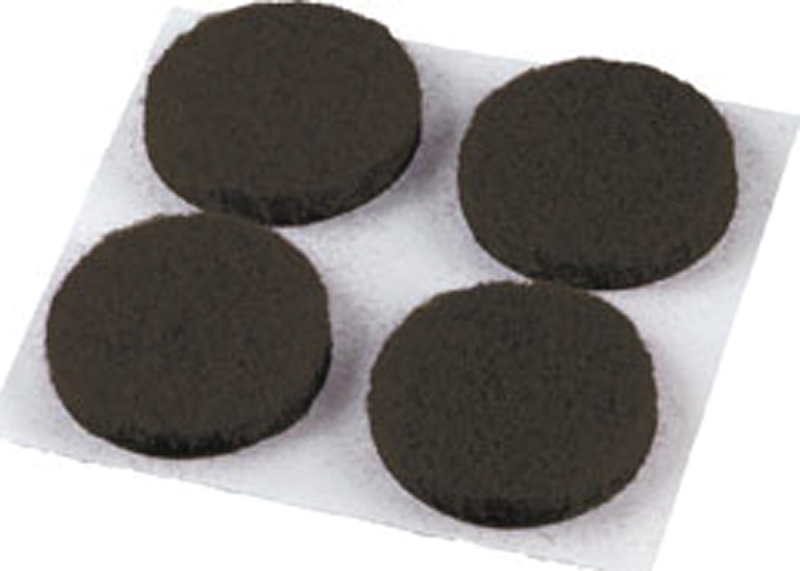 Shepherd Hardware 9959 Self-Adhesive Furniture Pad, Felt, Brown, 3/4 in Dia, 1/2 in L, 3.6 in W, 3 mm Thick, Round
