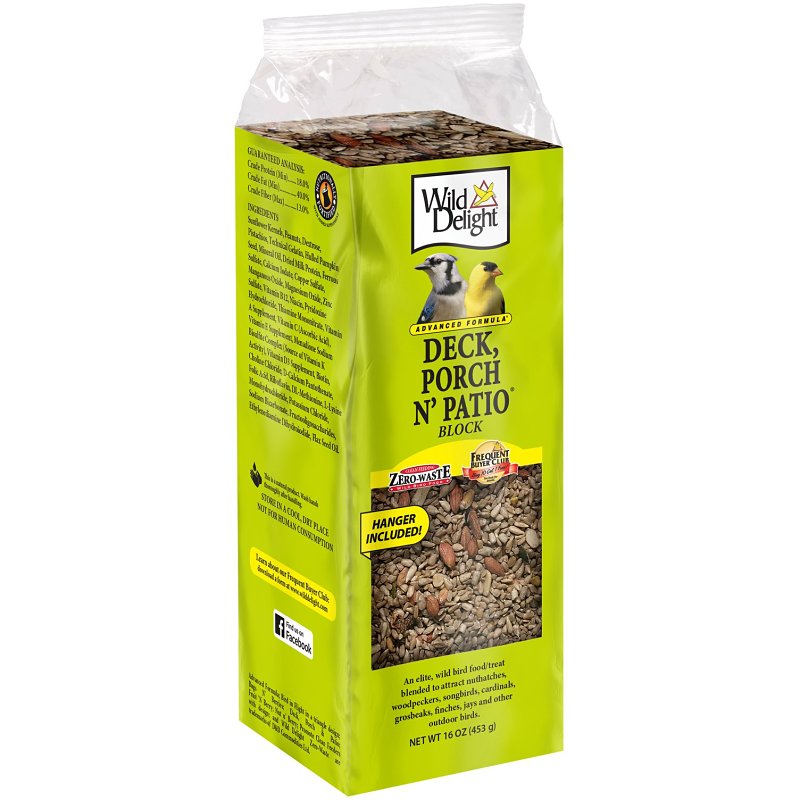 Wild Delight Porch N Patio 388380 Sunflower Kernel Bird Food Block, 14 oz