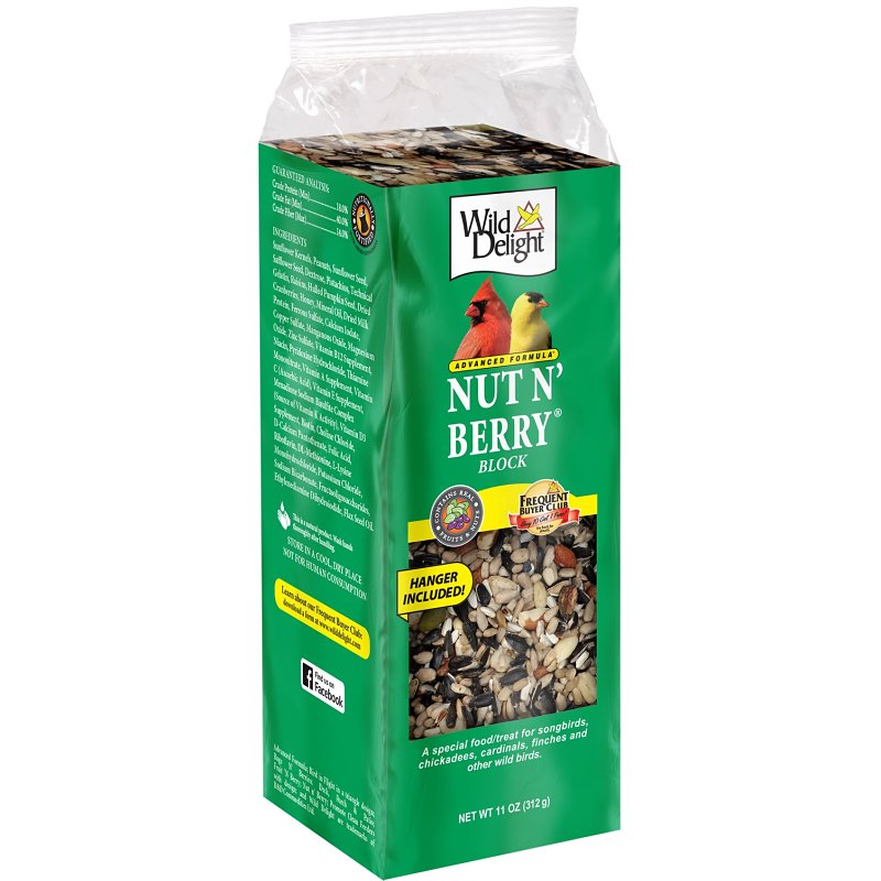 Wild Delight 388350 Sunflower Kernel Bird Food Block, 13 oz, Berry, Nut