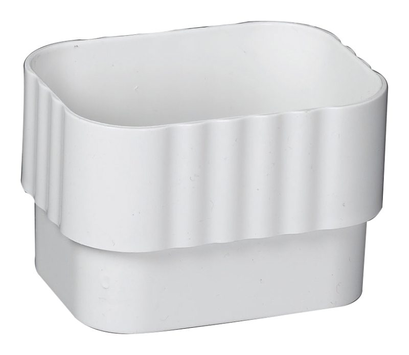 Amerimax M0623 Downspout Connector, 2 x 3 in Connection, Vinyl, White