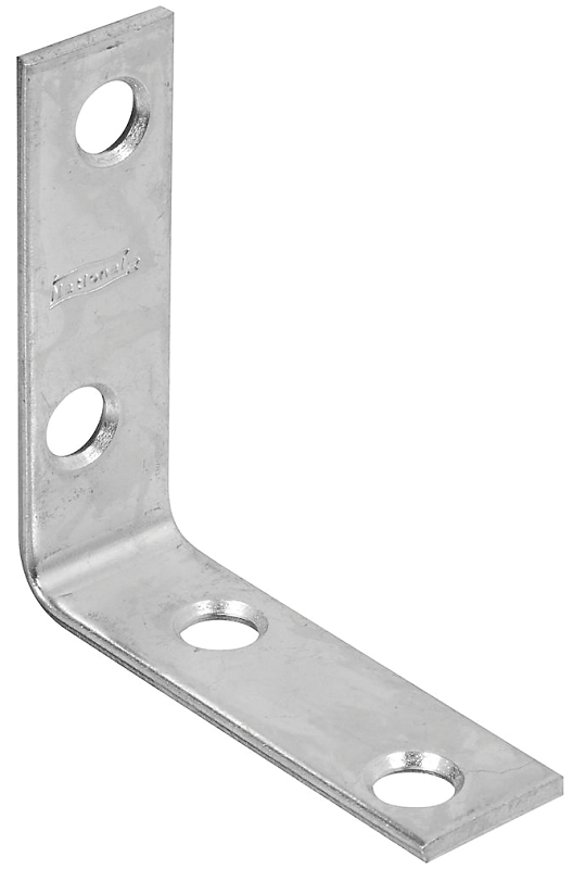 National Hardware 115BC Series N266-304 Corner Brace, 1-1/2 in L, 5/8 in W, Steel, Zinc-Plated, 0.08 in Thick Material, Pack of 40