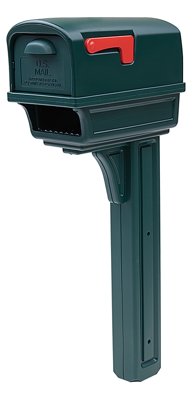 Gibraltar Mailboxes Gentry Series GGC1G0000 All-in-One Mailbox Post Combo, 1000 cu-in Mailbo, Plastic Mailbo, Green