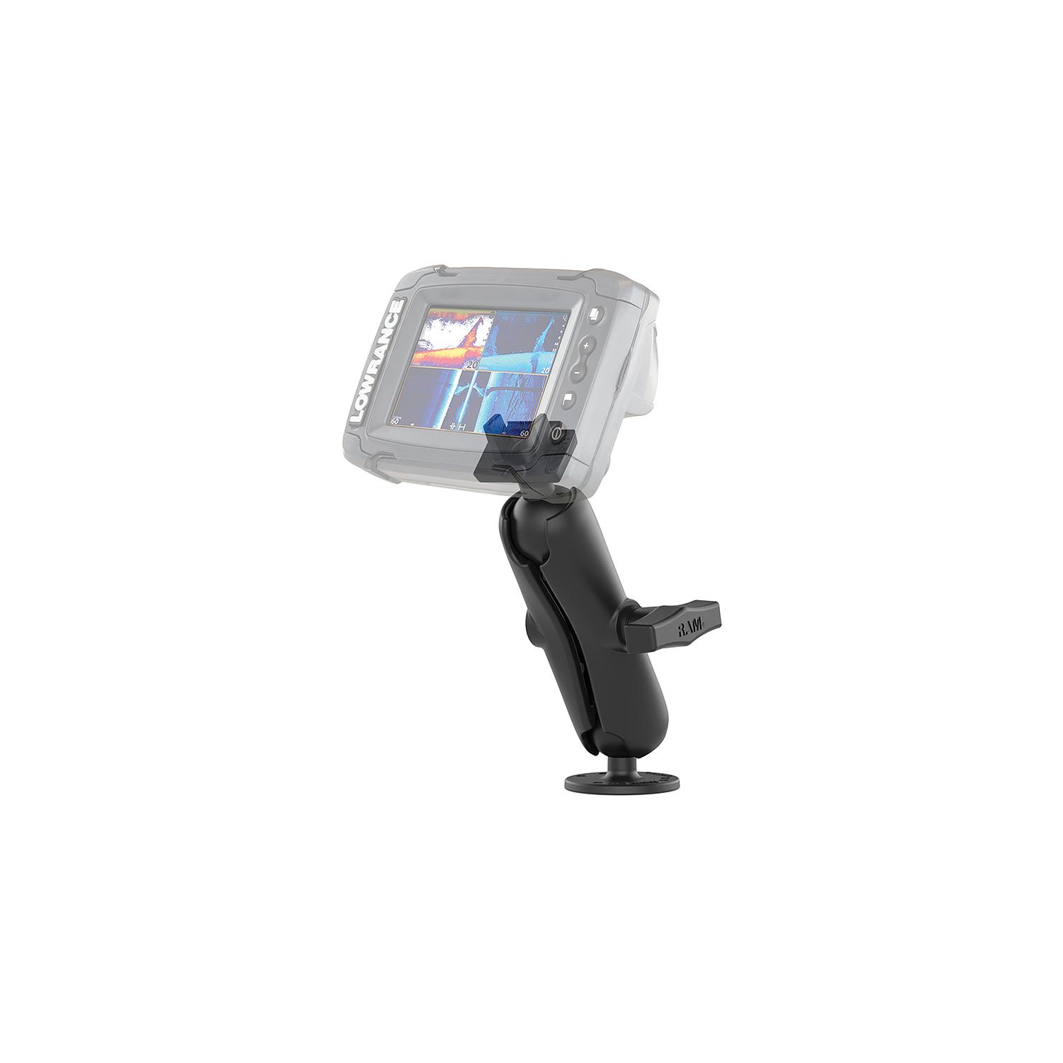RAM RAM101LO11 1.5â³ Double Ball Mount for Select Lowrance Elite-5, Elite 7 Ti/Ti, Hook & Mark-5 Fishfinders