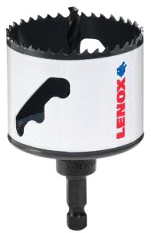 Lenox Speed Slot 1772954 Hole Saw, 2-1/2 in Dia, 1-1/2 in D Cutting, 2L, 3L, 6L, 7L Arbor, HSS Cutting Edge