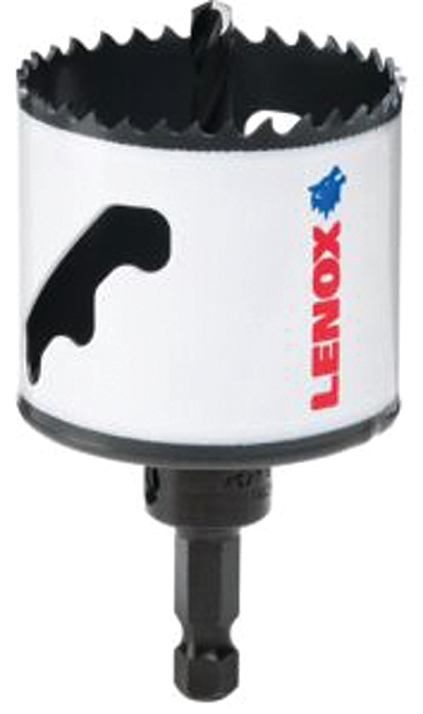 Lenox Speed Slot 1772952 Hole Saw, 2-1/4 in Dia, 1-9/16 in D Cutting, 1/4 in Arbor, 4-5 TPI, HSS Cutting Edge