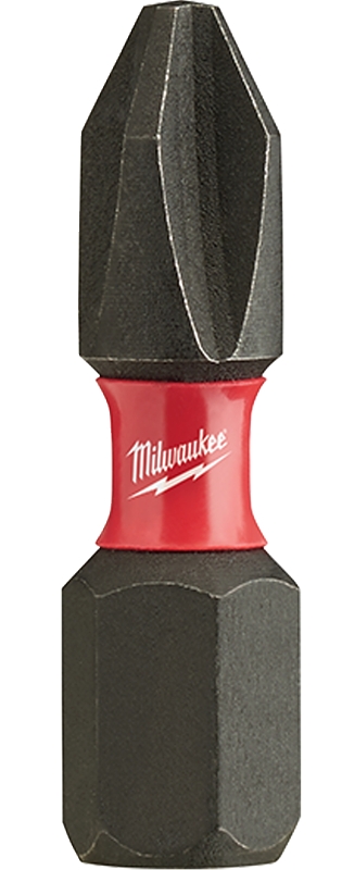 Milwaukee SHOCKWAVE 48-32-4712 Impact-Duty Screwdriver Insert Bit, #2 Drive, Phillips Drive, 1/4 in Shank, Hex Shank, Pack of 25