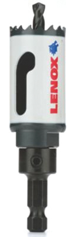 Lenox Speed Slot 1772483 Hole Saw, 1-1/8 in Dia, 1-9/16 in D Cutting, 1/4 in Arbor, 4/5 TPI, HSS Cutting Edge