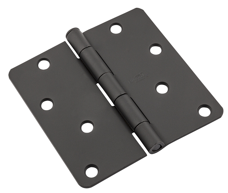 National Hardware 512 Series N830-432 Door Butt Hinge, Steel, Black, Removable Pin, Mortise, Screw Mounting, 55 lb