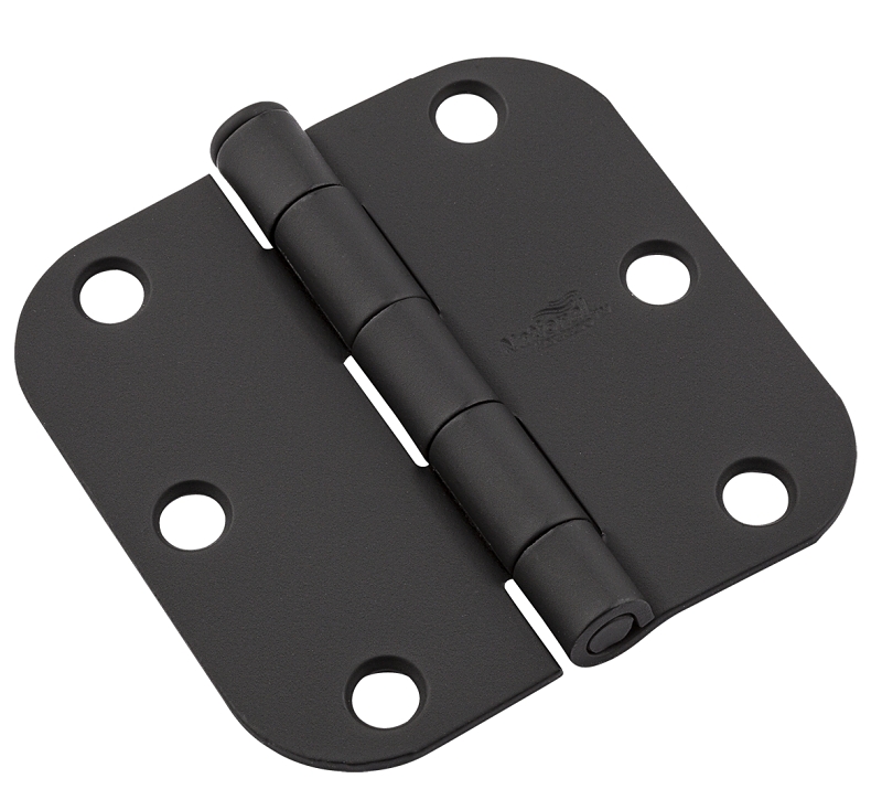 National Hardware 512 Series N830-427 Door Butt Hinge, Steel, Black, Removable Pin, Mortise, Screw Mounting, 50 lb