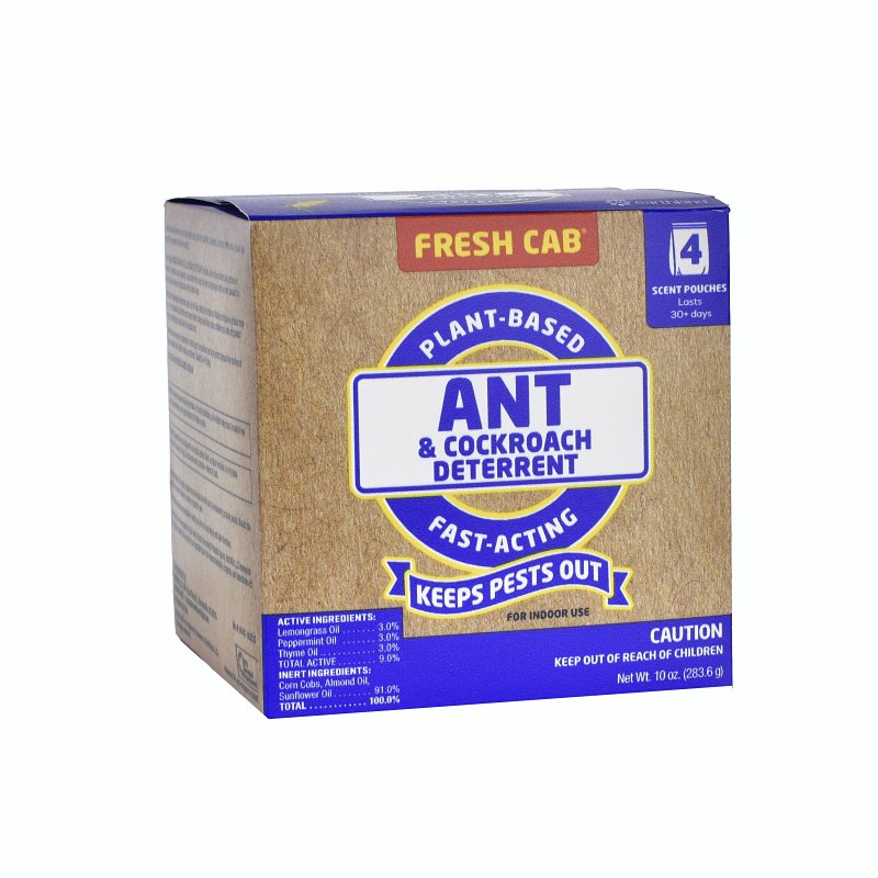 Fresh Cab FC4P6DANTRO Ant and Cockroach Deterrent, Woodsy, 10 oz Pouch, Pack of 6