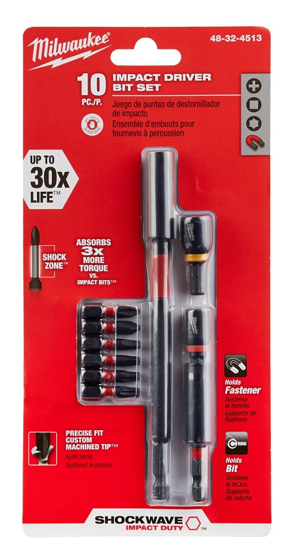 Milwaukee SHOCKWAVE 48-32-4513 Impact-Duty Expand Set, 10-Piece, Steel, Black