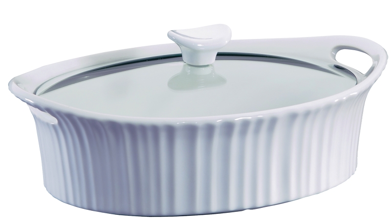 Corningware 1105935 Casserole Dish with Lid 2.5 qt Capacity Stoneware French White Dishwasher Safe Yes Pack of 2 VORG7021447 1105935