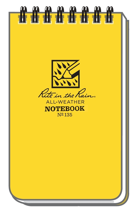 Rite in the Rain 135 Pocket Sized Notebook, Universal Pattern Sheet, 3 x 5 in Sheet, 50-Sheet, White Sheet