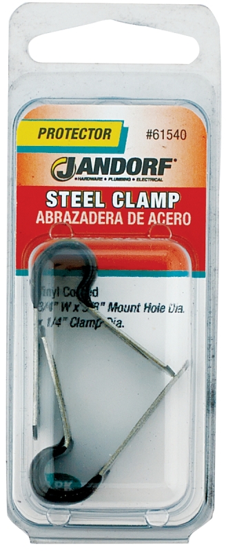 JANDORF 61540 Loom Clamp, 1/4 in Max Bundle Dia, Steel/Vinyl, Black