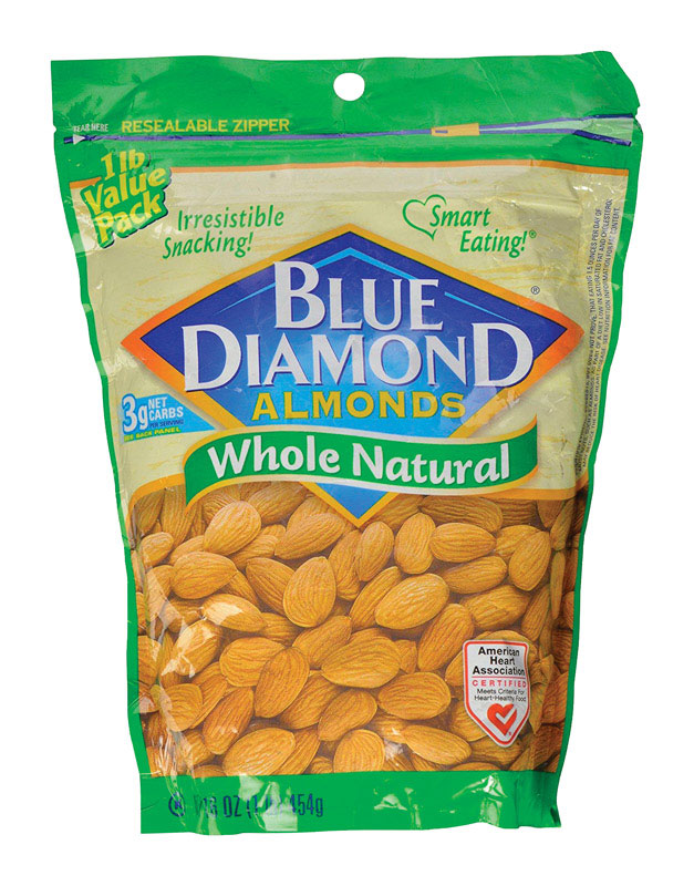 Blue Diamond Almonds Snack 16 oz oz Bagged Pack of 6