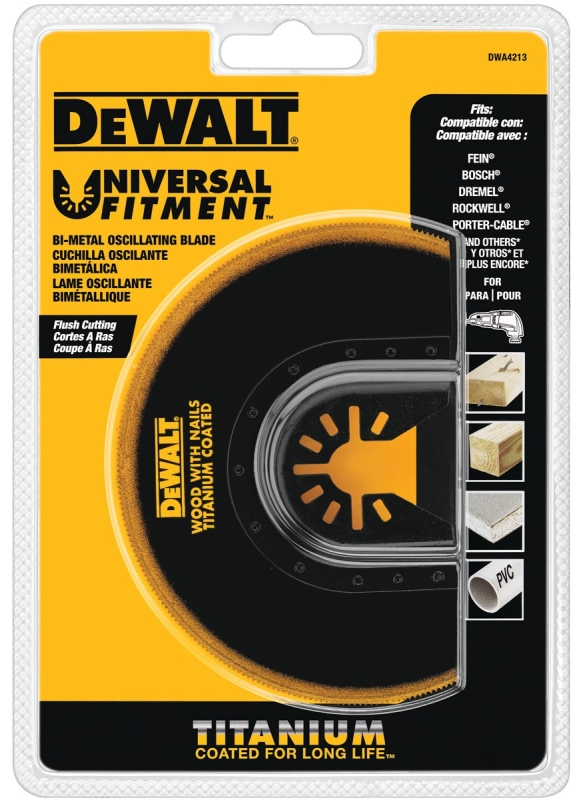 DEWALT DWA4213 Semi-Circle Oscillating Blade, 4 in, Titanium