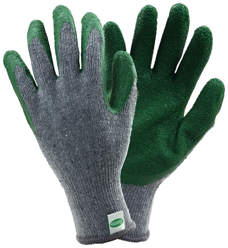 Scott's SC30501 L3P Coated Gloves, Men's, L, Elastic Knit Cuff, Latex Coating, Polyester Glove, Gray