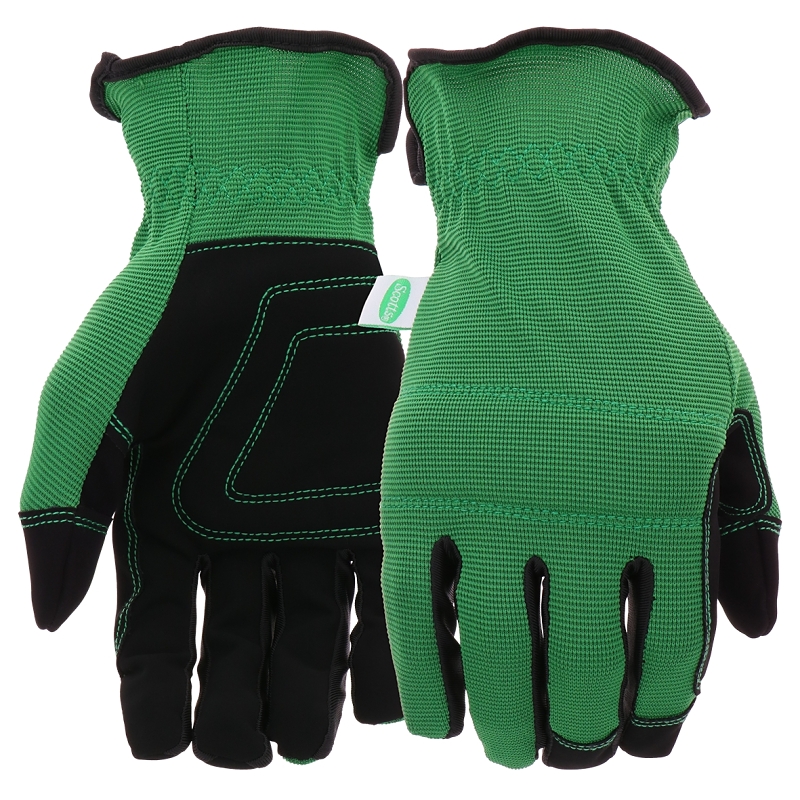Scott's SC86157GR-M Breathable, High-Dexterity, Padded Knuckle Work Gloves, Unise, M, Reinforced Thumb, Green