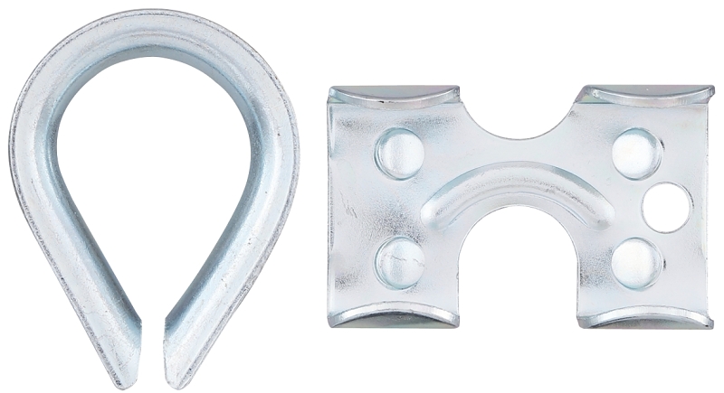 National Hardware N100-266 Rope Clamp Kit, 1/4 in Dia Cable, Steel, Zinc-Plated