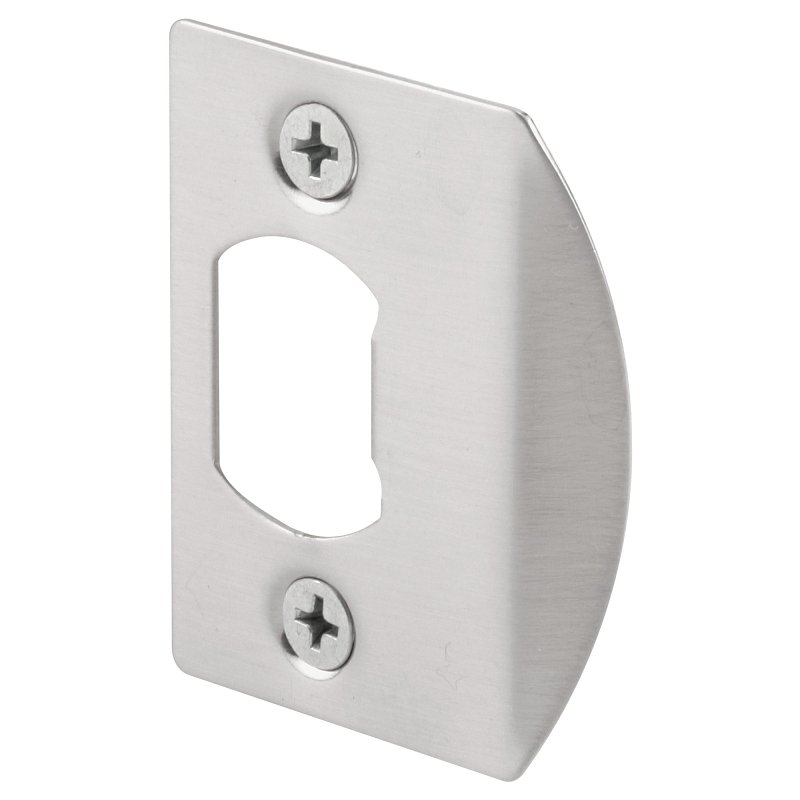 Defender Security E 2456 Door Strike Plate, 2-1/4 in L, Steel, Satin Nickel