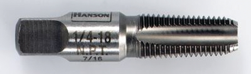 Irwin Hanson 1904P Pipe Tap, 3/8-18 Thread, NPT Thread, Taper Point, 4-Flute, HCS