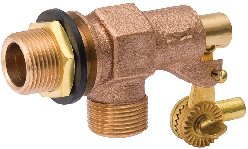 B & K ProLine Series 109-813 Tank Float Valve, 1/2 in, MIP, 20 TPI Rod, 1/4 in L Rod, Bronze Body