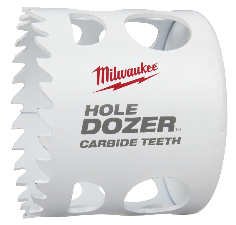 Milwaukee Hole Dozer 49-56-0722 Hole Saw, 2-1/8 in Dia, 1.62 in D Cutting, 3/8 in Arbor, 4 TPI, Carbide Cutting Edge