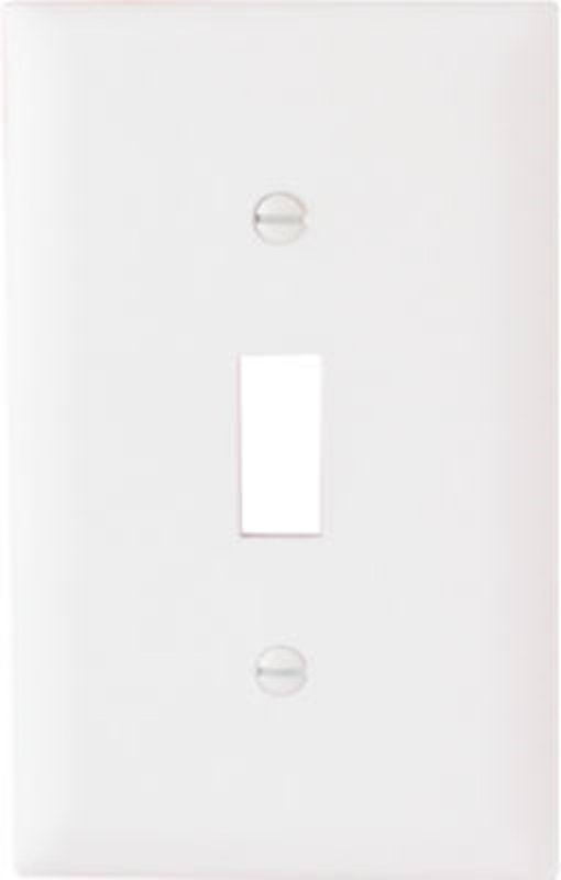 Pass & Seymour TradeMaster TP Series TP1WCP10 Wallplate, 4-11/16 in L, 2.937 in W, 1-Gang, Nylon, White, Matte
