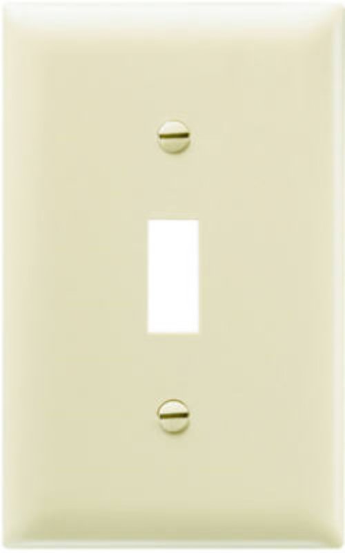 Pass & Seymour TradeMaster TP Series TP1-I Wallplate, 4-11/16 in L, 2.937 in W, 1-Gang, Nylon, Ivory, Matte