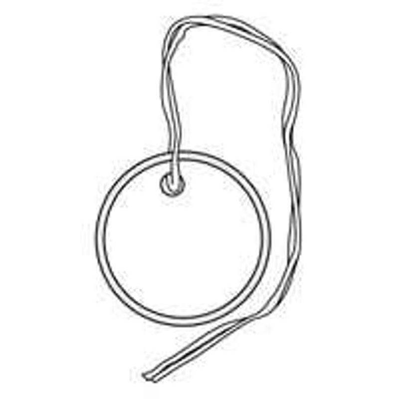 2GO KB145-250 Key ID Tag with String, Round, Paper, White