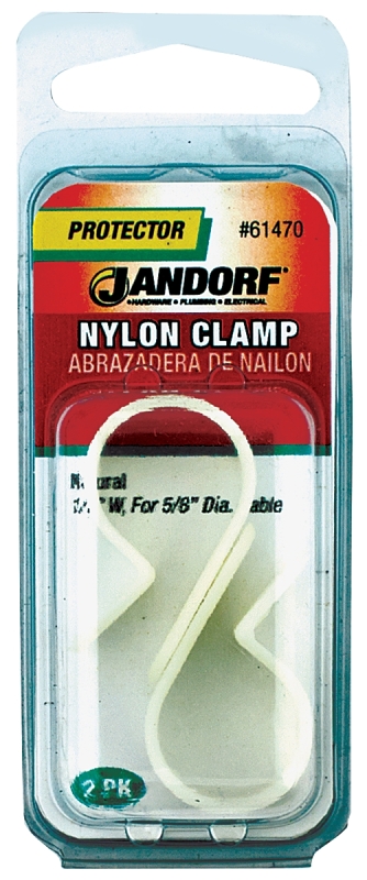 JANDORF 61470 Cable Clamp, 5/8 in Max Bundle Dia, Nylon, Natural