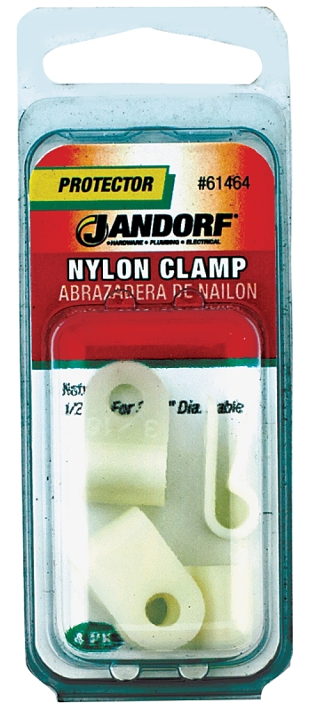 JANDORF 61464 Cable Clamp, 3/16 in Max Bundle Dia, Nylon, Natural