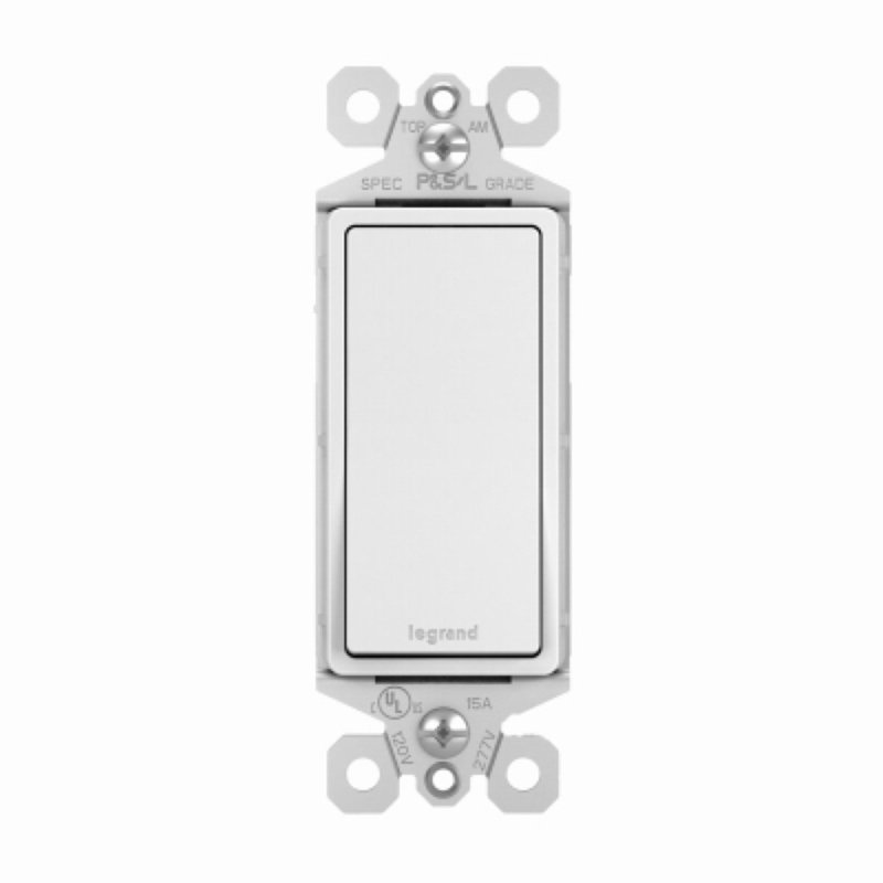 Pass & Seymour radiant TM870WAMCC4 Decorator Paddle Switch, 15 A, 120/277 V, SPST, Thermoplastic Housing Material, White