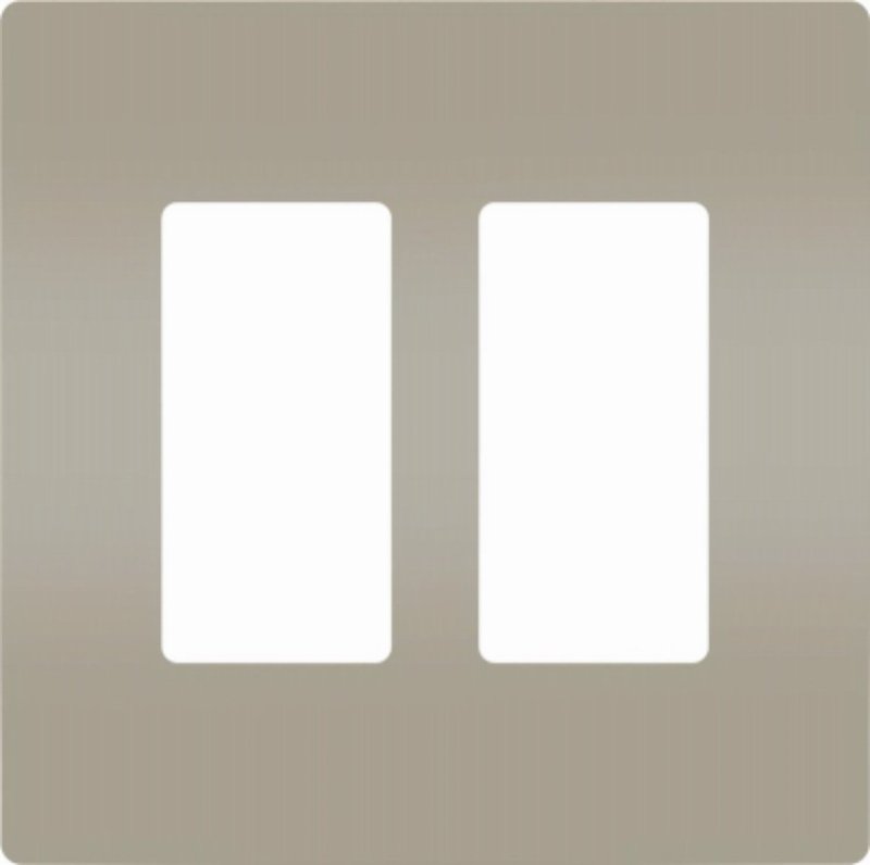 Pass & Seymour radiant Series RWP262NICC6 Wallplate, 4-1/2 in L, 4.96 in W, 2-Gang, Polycarbonate, Nickel, Metallic