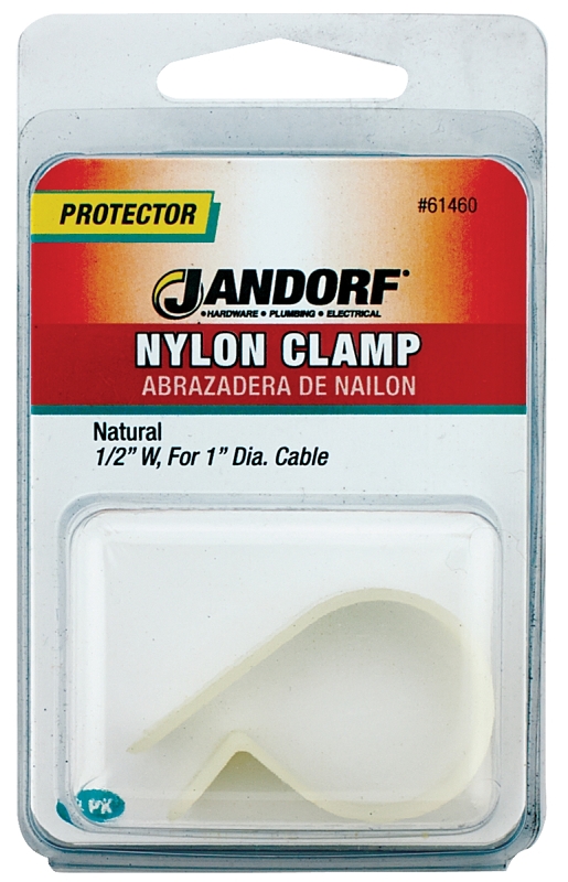 JANDORF 61460 Cable Clamp, 1 in Max Bundle Dia, Nylon, Natural