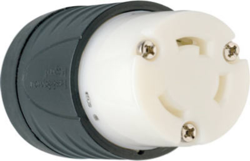 Legrand Turnlok L530CCCV3 Locking Connector, 2 -Pole, 30 A, 125 V, IP20, NEMA: NEMA L5-30R, Black/White