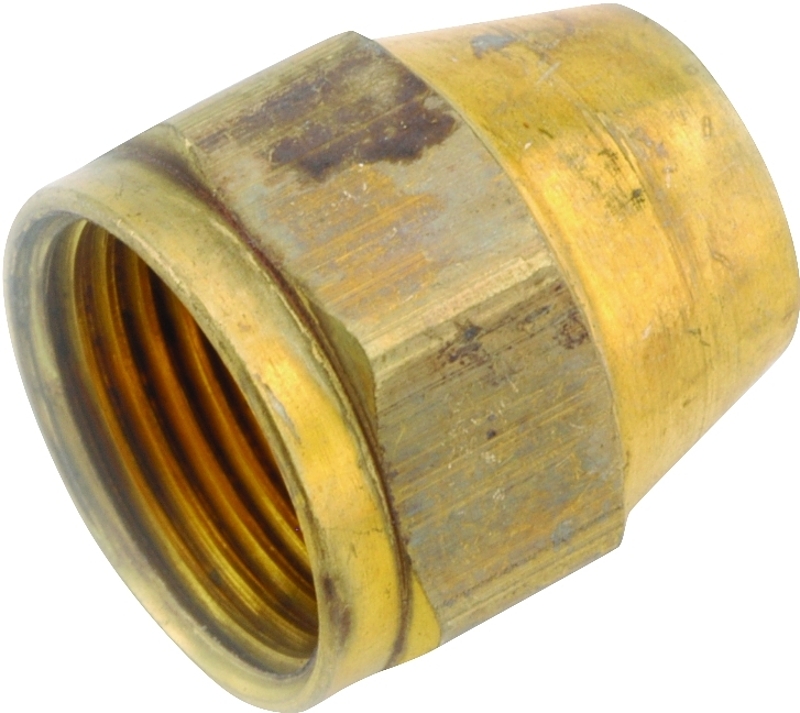 Anderson Metals 54800-06 Space Heater Tube Nut, 3/8 in, Flared, Brass