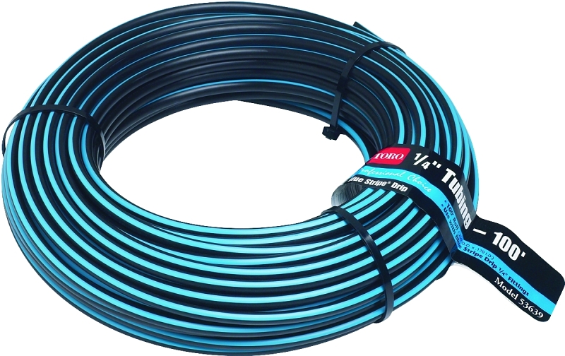Toro 53639 Drip Tubing, Polyethylene, Black/Blue, For: Blue Strip Drip 1/4 in Fittings